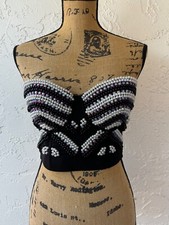 Beaded bustier w/staps , padded cups, size M