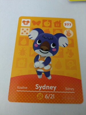 SYDNEY 377 ANIMAL CROSSING AMIIBO CARD NEW HORIZONS RARE HTF *MINT* | eBay SYDNEY 377 ANIMAL CROSSING AMIIBO CARD NEW HORIZONS RARE HTF *MINT* | eBay