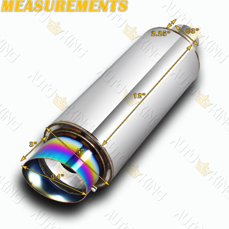 SILENCIADOR DE ENTRADA 4" N1 BOLA DE FUEGO ARCO IRIS PUNTA QUEMADA ACERO INOXIDABLE 3" CON SILENCIADOR Foto 2 de 4