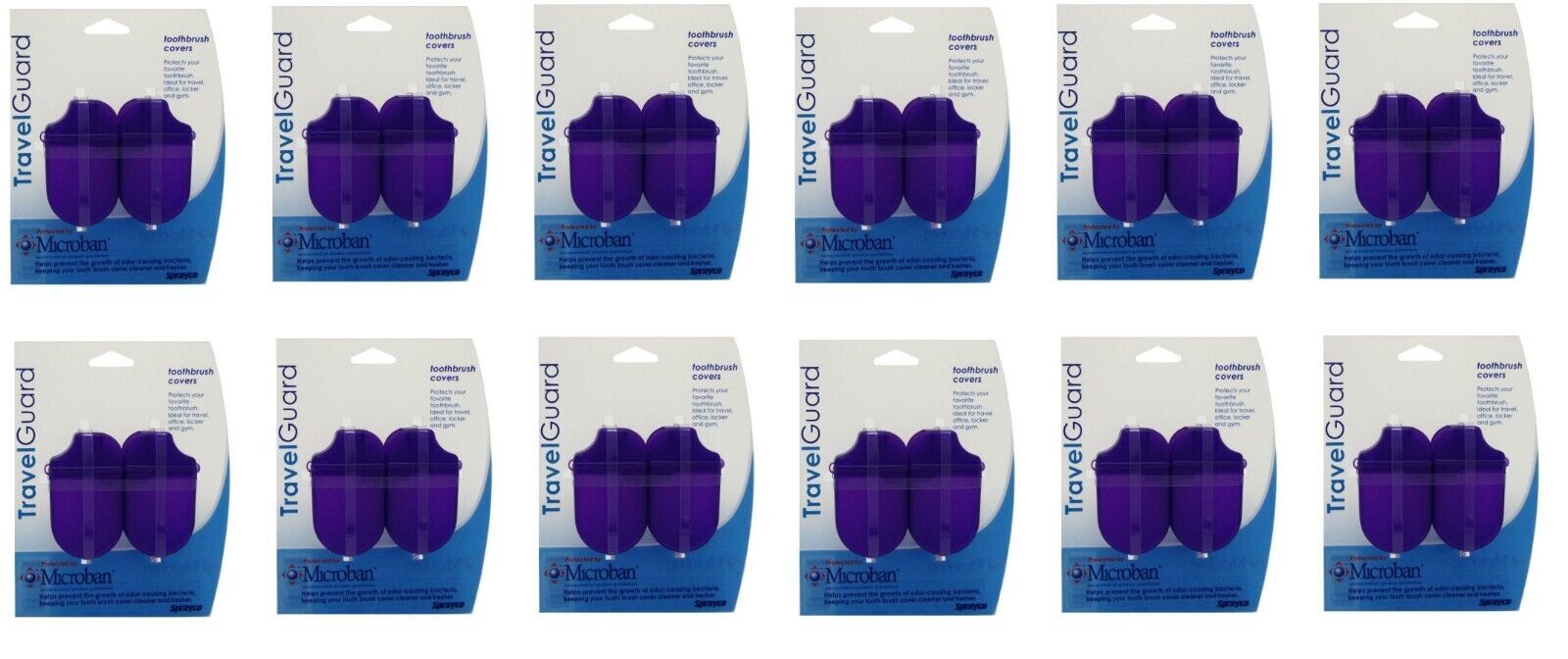 BL Travel Guard Toothbrush Covers 2 Pk Assorted Colors X 12 Pieces