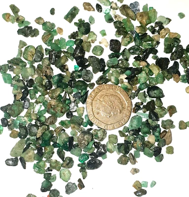 AWAN 75g Emerald Crystals Gem River Gravel Genuine Beryl Raw Natural 100's