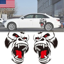 2pcs Horror Ape Totem Graphics Car Body Side Fender Vinyl Diy Decal Stickers