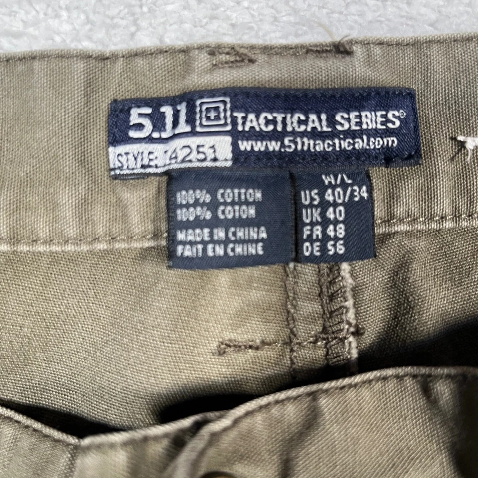 Pantalones de Carga de Lona Serie Tactical 5.11 Trabajo Utilidad Exterior Senderismo Oliva 40x34 Foto 3 de 4