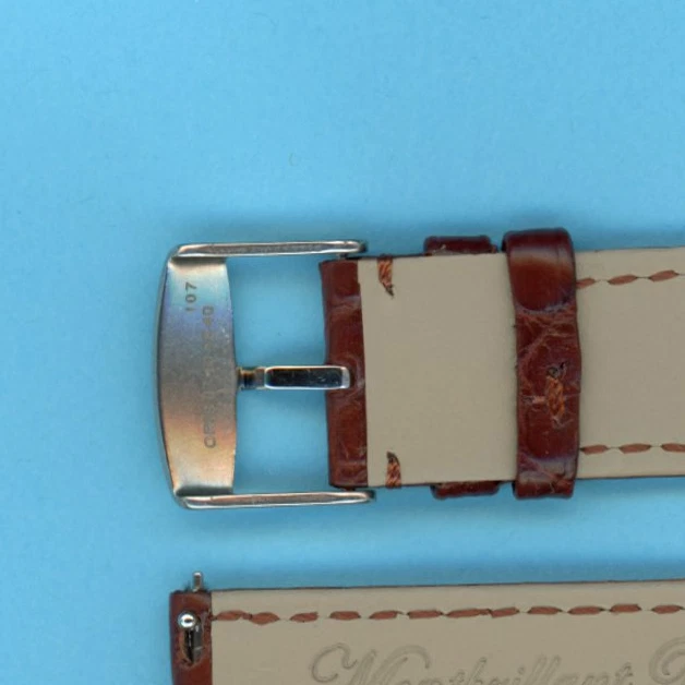 CORREA DE COCODRILO ORIGINAL CORREA CUERO MARRÓN 18mm y ACERO GENUINO ORIS HEBILLA Foto 4 de 4