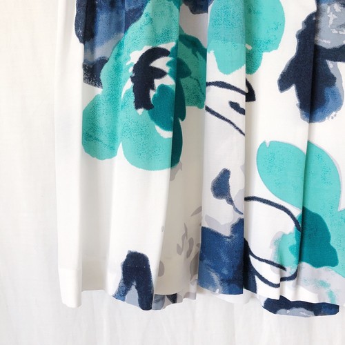 Sportscraft Midi Skirt Size 8 Pleated White Blue Teal Floral Summer Spring - Picture 7 of 12