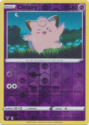 Reverse Holo Clefairy 063/185 Vivid Voltage Common Pokemon TCG | eBay