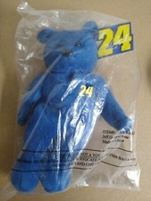 2000 Jeff Gordon #24 NASCAR  8" BLUE Plush Bear by 23 Karat Gold'n Bears Unopene