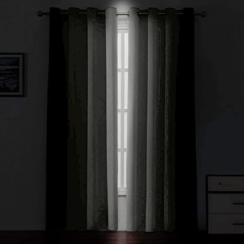 2-Panel Cozlo Blackout Curtain for Bedroom Grommet Room Darkening 42x63 grey - Picture 7 of 7