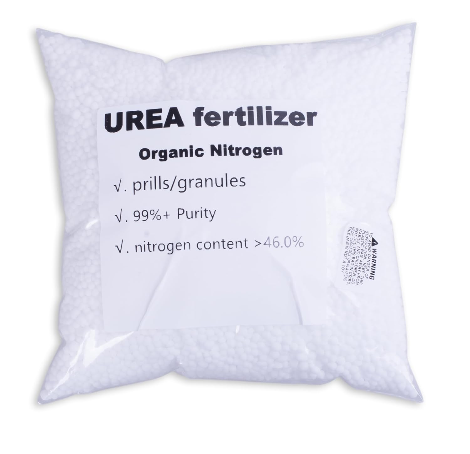 Urea Fertilizer 46.0% Minimum Nitrogen Commercial Grade 99+% Purity Plant Food f