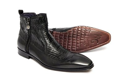 Roberto Guerrini A6450 men black zip up boot.