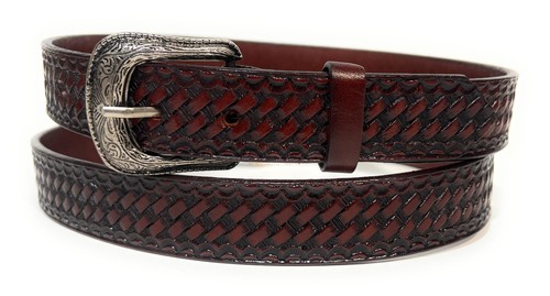 KIDS BASKET WEAVE WESTERN CASUAL LEATHER BELT, BABY TODDLER BASKET WEAVE BELT - Picture 8 of 10
