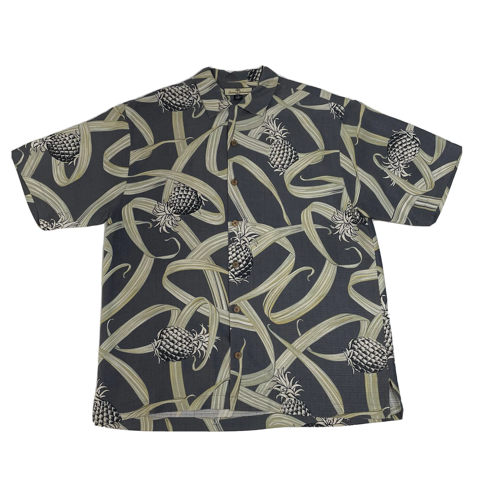 Tommy Bahama Hawaiian Style Shirt 100% Silk Men’s Sz Medium Pineapple Pattern