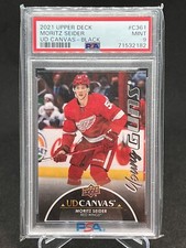 2021-22 Upper Deck Moritz Seider Young Guns Canvas Black PSA 9 LOW POP Red Wings