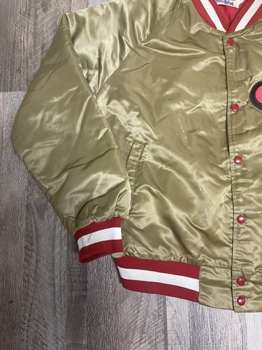 Chaqueta de satén vintage años 90 San Francisco 49ers de Chalk Line hecha en EE. UU. Talla L - Imagen 4 de 11