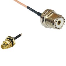 RG316 UHF Female BULKHEAD to RP-SMA Female O-Ring RF Cable Rapid-SHIP LOT