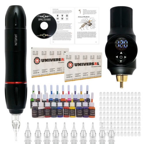 Wireless Tattoo Pen Kit Portable Javelin Machine FREEDOM Set GUN 20 Ink RCA  | eBay