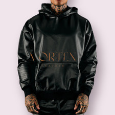 Men Handmade Lambskin Leather Hoodie Premium Soft Leather Hoodie Pullover Style