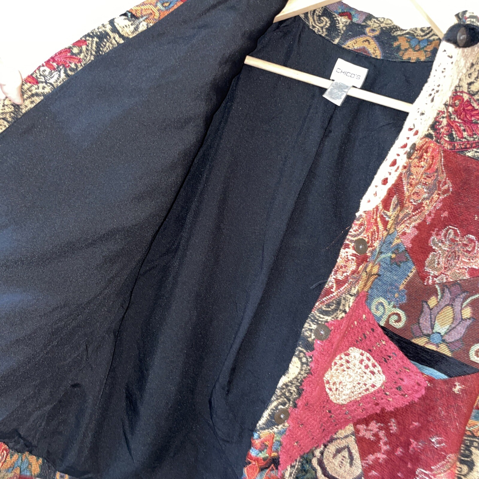 Chico's Shacket Jacket Patchwork Tapestry Paisley… - image 11