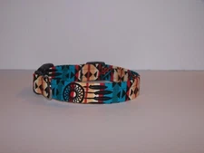Wet Nose Designs Dreamcatcher Dog Collar Tribal Aztec Rust Turquoise Southwest
