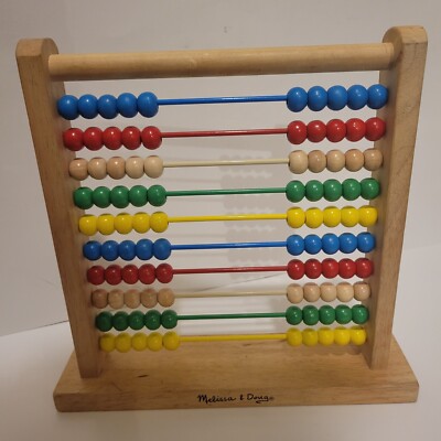 Melissa & Doug Abacus - Classic Wooden Educational Counting Toy With 100 Beads