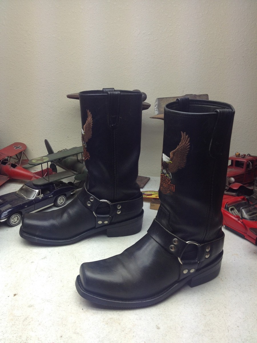 SQUARE TOE USA HARLEY-DAVIDSON SCREAMING EAGLE BLACK LEATHER
