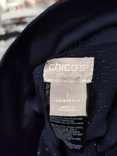 Zenergy Chico's NWT Blue Sparkle So Slimming Seamless Leggings Size 1 8/10 $84.5 - Picture 2 of 5
