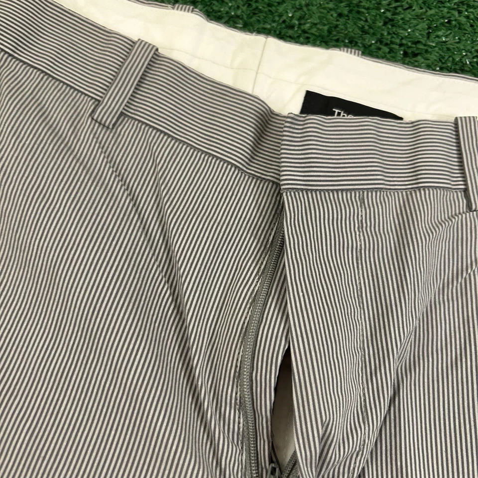 Shorts Theory Masculino 36 Cinza Branco Listrado Chino Casual Ao Ar Livre Elástico Nylon - Imagem 4 de 4