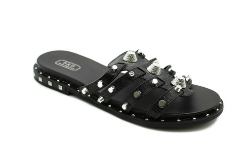 Womens Sliders Slippers Mules Ladies Studded Beach Party Flat Flip Flops Sandals - Picture 2 of 13