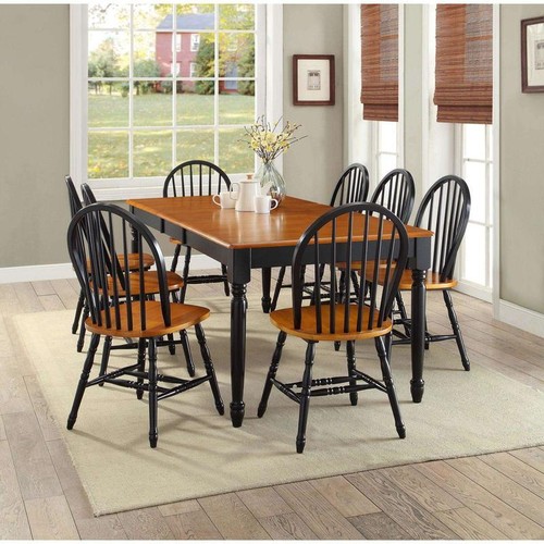 Solid Wood Dining Chairs 2 Pcs Windsor Style 300 Lb Load Weight Indoor Furniture - Picture 8 of 9