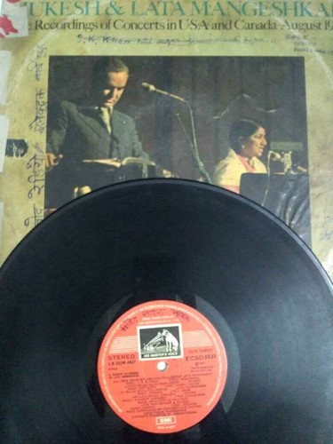 INDIA GRAMAPHONE RECORD: LATA MANGESHKAR LIVE TRIBUTE TO MUKESH 1977 HMV - Foto 1 di 3