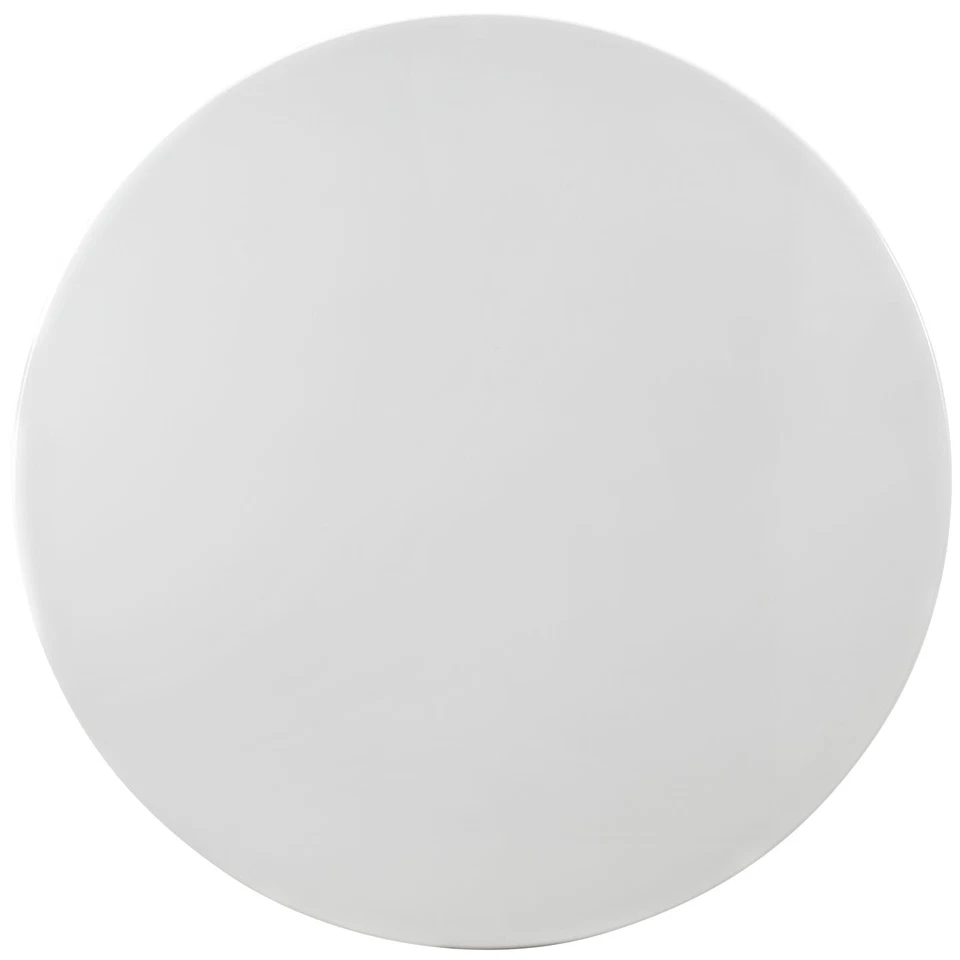 Mesa de comedor Modway Mid-Century moderna de 47" redonda con pedestal de metal con tapa de madera blanca Foto 3 de 4