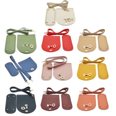 PU Leather Bag Making Supplies Adjustable Strap DIY Crochet Base Crafting Set