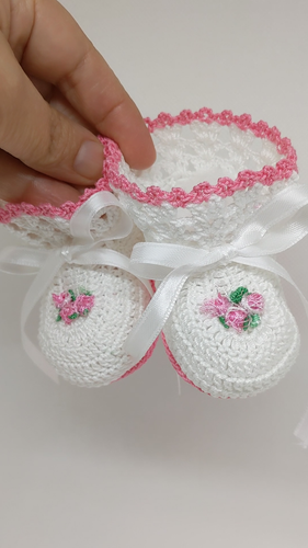 Baby Booties Baby Girl Booties Crochet Baby Booties - Video 1 of 1