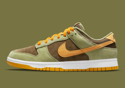 Nike Dunk Low スニーカー ダスティオリーブ/ブラウン/イエロー Nike Dunk Low Dusty Olive - Jun 2021 - DH5360-300 - KicksOnFire.com