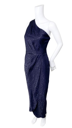 Abito midi drappeggiato monospalla Ted Baker donna blu Zoeii taglia 3/US 8 nuovo con etichette - Foto 6 di 18