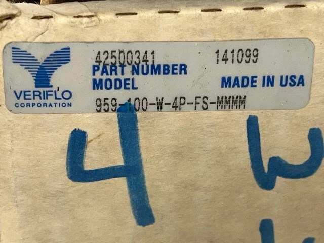 VERIFLO P/N 42500341,  4 WAY GAS REGULATOR, 959-100-W-FS-MMMM, NOS Foto 4 de 4