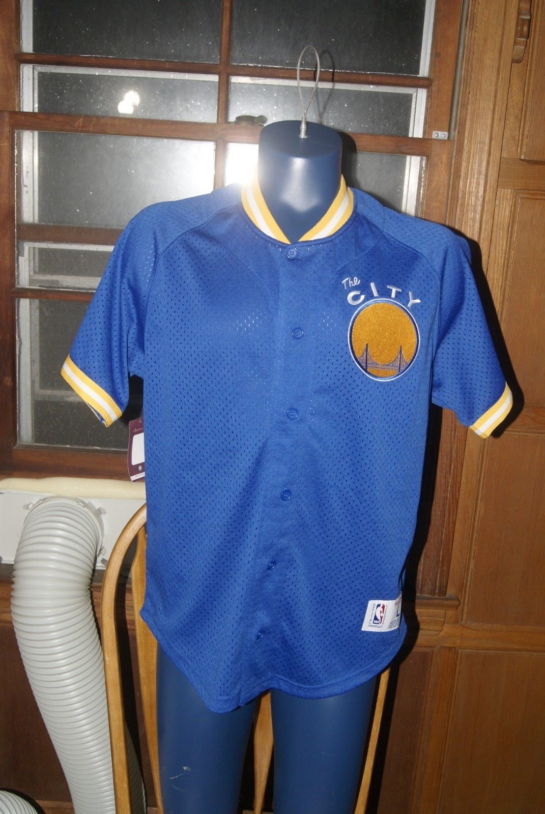 warriors button up jersey