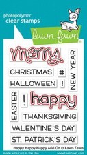 Lawn Fawn Happy Happy Happy Add-On Lawn Cuts Custom Craft Dies