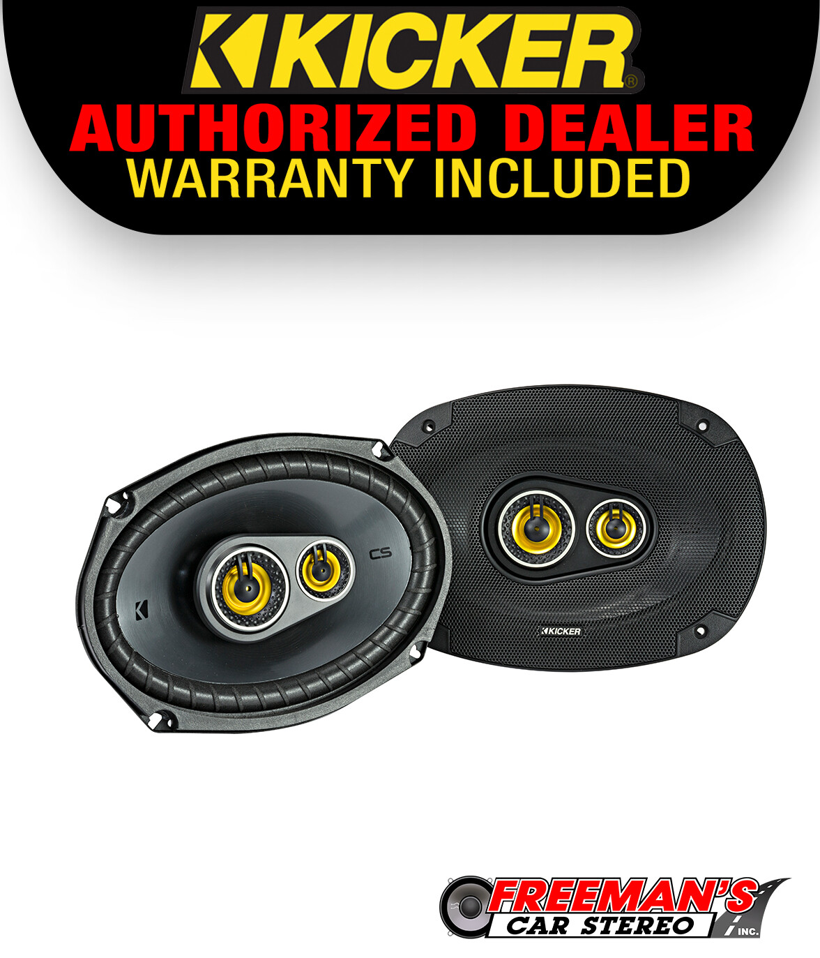 Kicker 46CSC6934 CS-Series 6x9" 3-Way Coaxial Car Speakers (