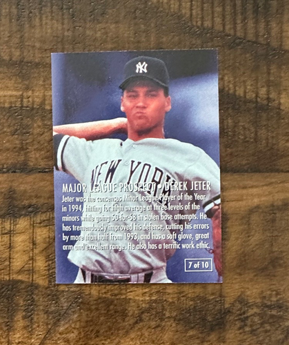 ⚾ DEREK JETER 1994 FLEER MAJOR LEAGUE PROSPECTS RC #7 BASEBALL CARD ⚾ - Picture 2 of 2