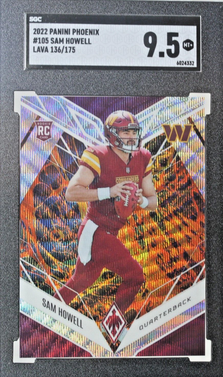2022 Panini Phoenix #105 Sam Howell Lava 136/175 Graded 9.5 Mt+