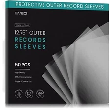 Eveo 50 Vinyl Record Sleeves Outer – Crystal Clear Outer Vinyl Sleeves Luggage