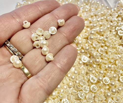 20 Tiny Pearl Shank Buttons 5mm A51-9 AUSSIE SELLER - Picture 2 of 4