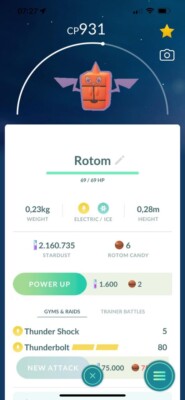 Frost Rotom -  TR-DE 20k stardust