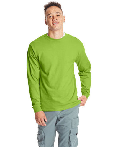 Hanes 5186 Unisex Cotton/Polyester Long Sleeve Tee Crew Neck Beefy-T T-Shirt - Picture 66 of 121
