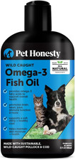 Omega 3 Fish Oil Supplement for Dogs  Cats 32Oz , Wild Caught Omega 3 Fish Oil