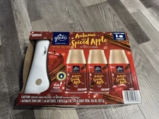 GLADE AUTOMATIC SPRAY UNIT+ 3 SPRAY REFILL AUTUMN SPICED APPLE LIMITED EDITION 