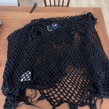 Junya Watanabe Comme Des Garons Open Knit Crochet Fishnet Flower Shrug Shawl