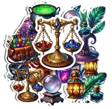 10 Wizards Supplies Stickers Laptops Notebooks Journals Glossy Scrapbooking