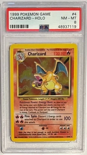 1999 Pokemon Base Set Charizard #4 Holo PSA 8